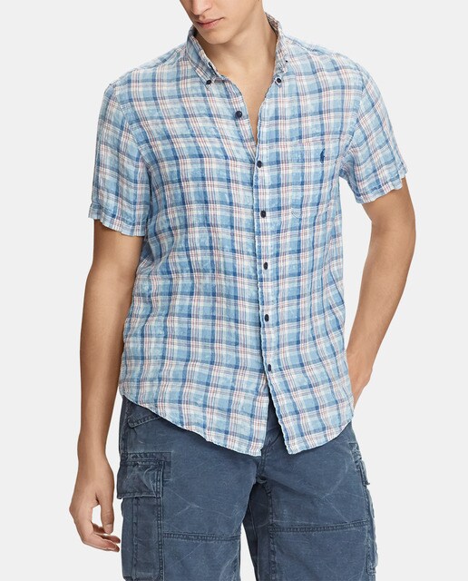 ralph lauren slim fit linen shirt