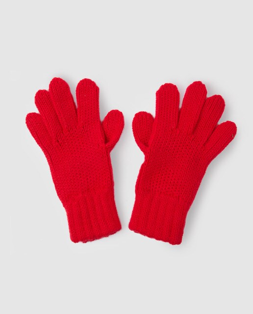 Luvas para menino Freestyle de malha vermelha