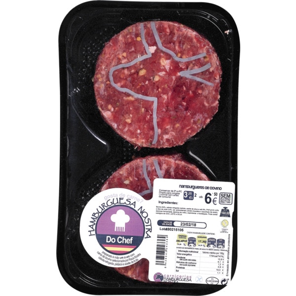 Hambúrguer de Novilho do Chef 2 Unidades embalagem 300 g
