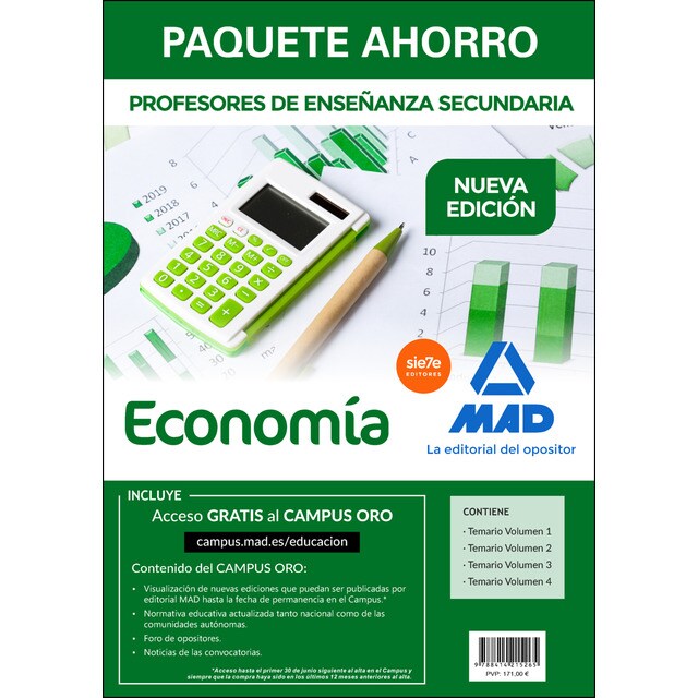 Paquete Ahorro Economía. Cuerpo de Profesores de Enseñanza Secundaria (2º envío 04/04/18) (Tapa blanda)