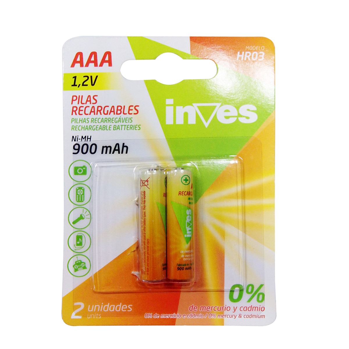 Imagen 0 de Pilas Inves HR03 AAA recargables (2 unidades)