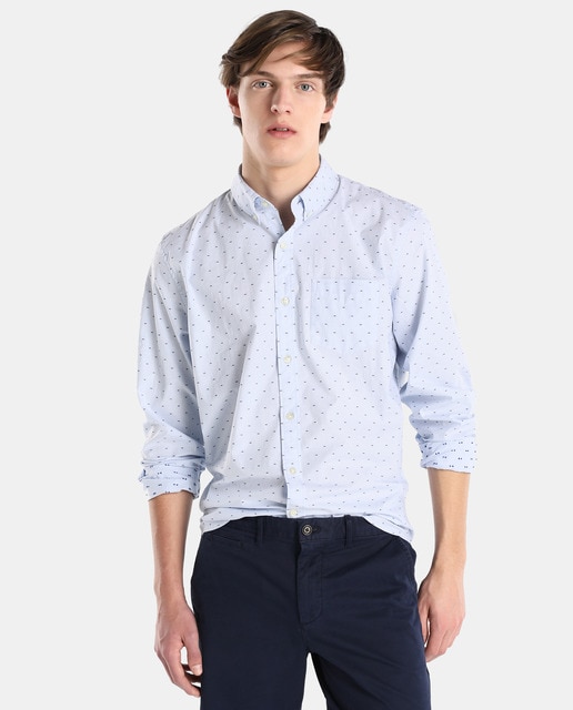 camisa azul celeste hombre