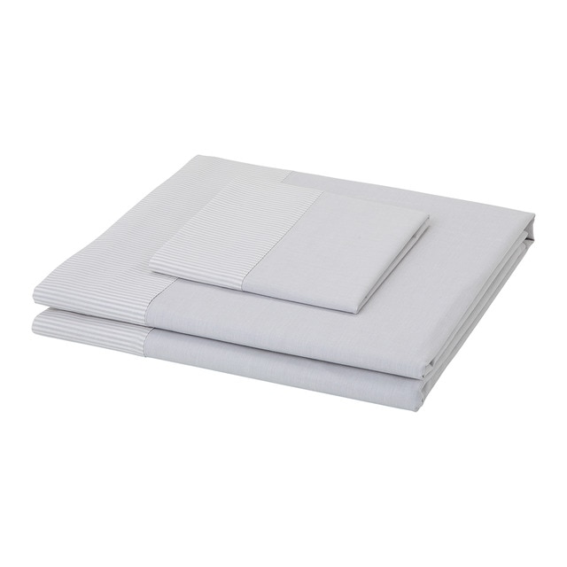 El Corte Inglés Oxford Stripe striped cotton sheet set · Home · El