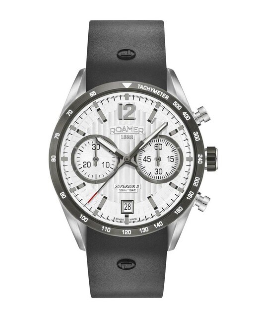 Relógio Roamer Superior Chrono Bracelete Pele - Preto