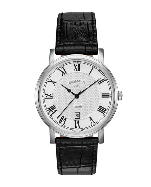 Relógio Roamer Classic Line Gents Bracelete Pele - Preto