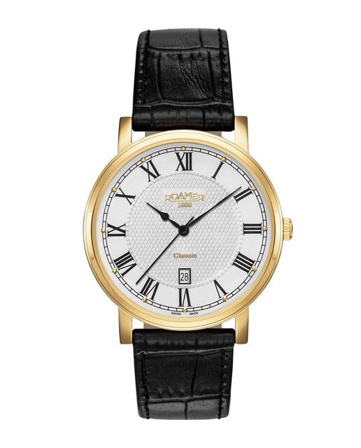 Relógio Roamer Classic Line Gents Bracelete Pele - Preto