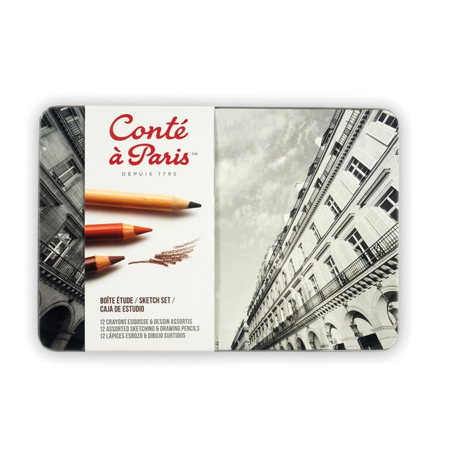 Set de 12 Lápices Esbozo y Dibujo Conté à Paris Multicolor.