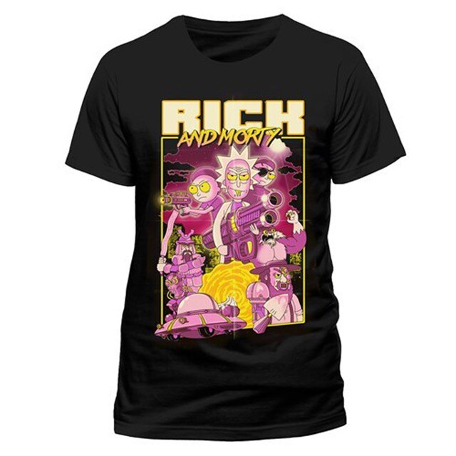 Corte Retro El Y Originales Rick Póster Morty Regalos · Camiseta fUxqHSRwz