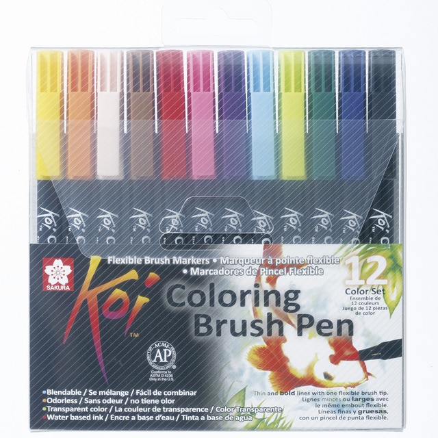 Set de Doce Rotuladores Acuarelables Punta Pincel Sakura Multicolor