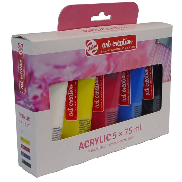 Set De Cinco Tubos De Pintura Acrílica Artcreation De 75 Ml Colores Básicos Artcreation Multicolor