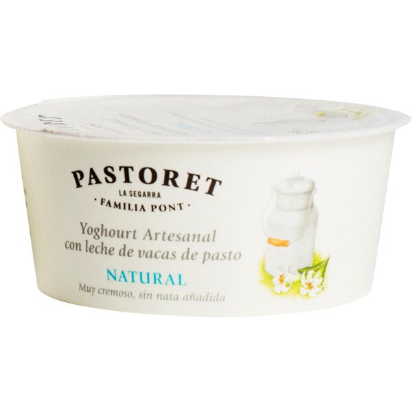 PASTORET yogur natural artesano cremoso con leche de vacas de pasto envase 125 g