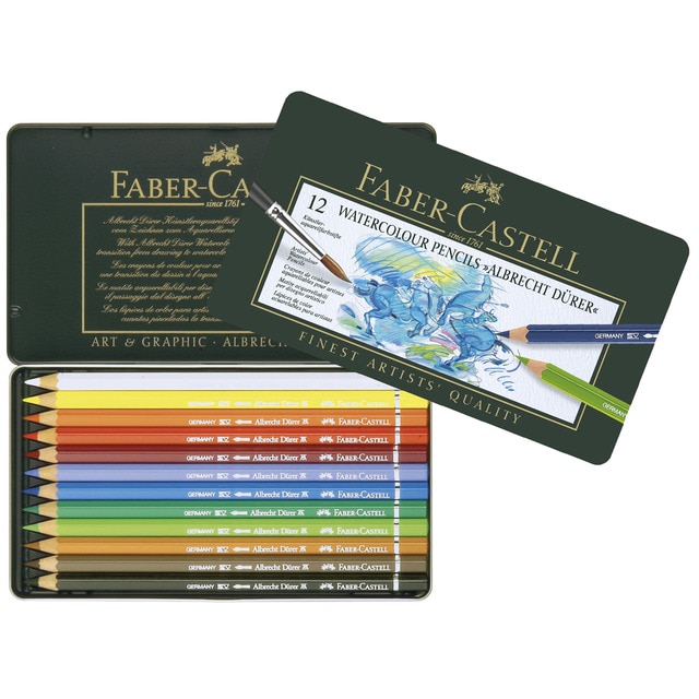Estuche Metal 12 Lápices Acuarelables  Albrecht Dürer Faber Castell