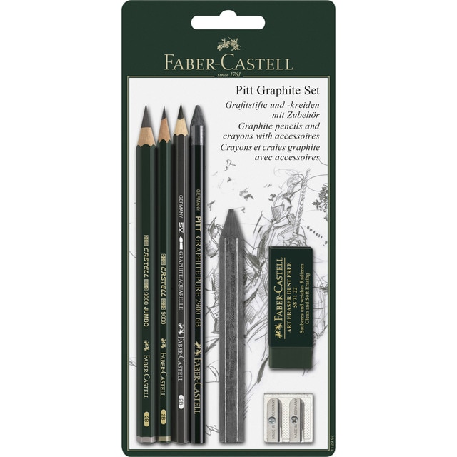 Blíster 3 Lápices Grafito más Accesorios Faber-Castell.