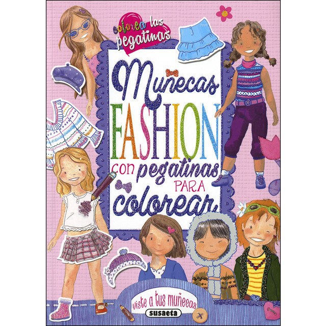 Muñecas fashion con pegatinas para colorear
