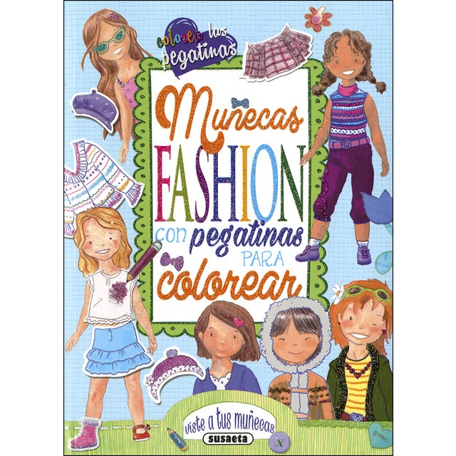 Muñecas fashion con pegatinas para colorear