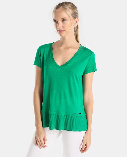 Yera Mujer · Moda · El Corte Inglés · 2 Camiseta de mujer Yera con manga corta y faldón plisad.