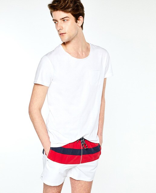 Hombre Estampado · Blanco De Bañador Bermuda Moda El Sfera lF1JK3uTc
