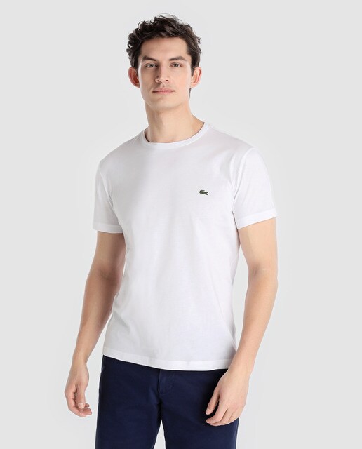 Manga Hombre Lacoste Camiseta · Blanca De Corta Moda nPw80Ok