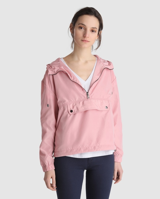 hooded jacket with pouch pocket