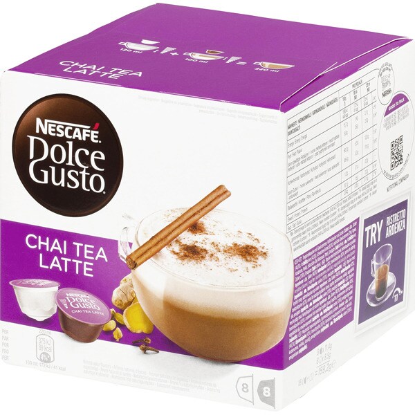 Chai Tea Latte té con leche 8 dosis estuche 100 g · NESCAFE DOLCE GUSTO · Supermercado Hipercor