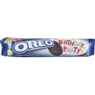 Oreo Bolachas Recheadas com Creme Birthday Party embalagem 154 g