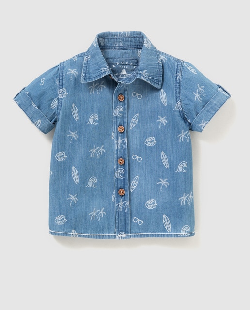baby boy blue jean shirt