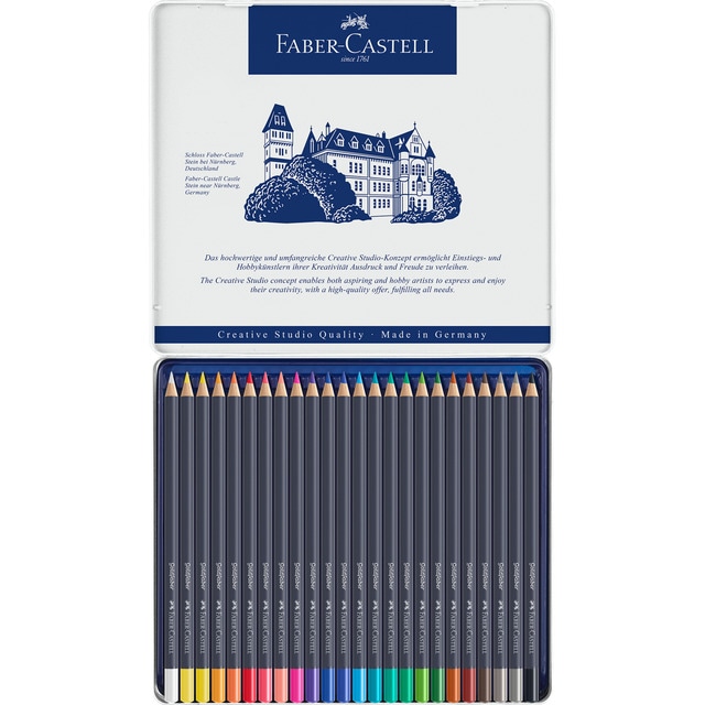 Estuche de Metal 24 Lápices Permanente Goldfaber Faber Castell Multicolor.