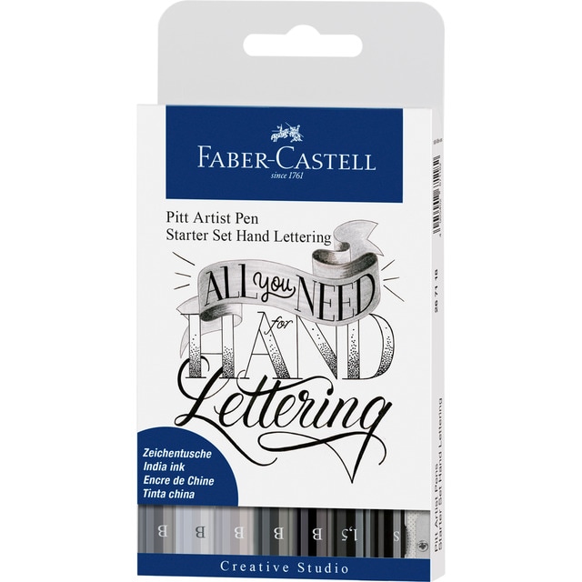 Estuche de Iniciación al Hand Lettering con Pitt Artist Pen Faber Castell Multicolor.
