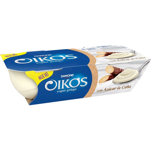 yogur griego natural azucarado con azúcar de caña sin gluten pack 2