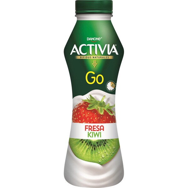 Go yogur líquido sabor fresa y kiwi botella 280 g · DANONE ACTIVIA · Supermercado Hipercor