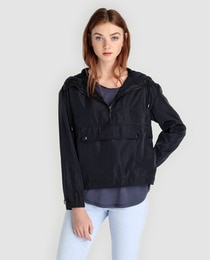 hooded jacket with pouch pocket