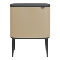 Cubo De Basura Brabantia Bo Hi 12 Litros - Tapa De Cierre Suave, Interior Extraíble, Color Blanco, Para Baño Y Hogar