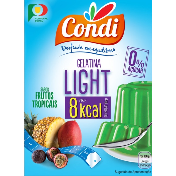 Gelatina Light de Frutos Tropicais embalagem 30 g