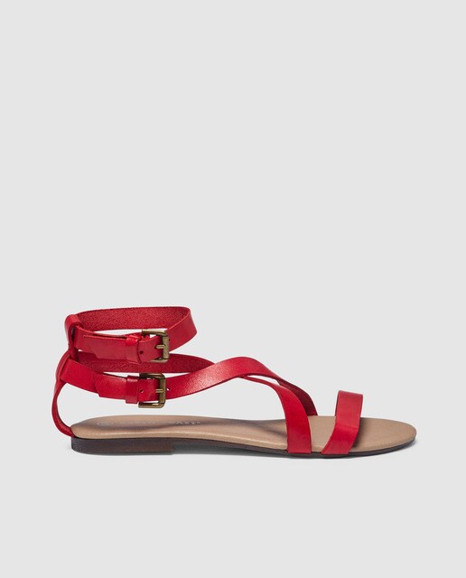 sandales plates rouges homme