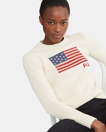 womens ralph lauren flag sweater