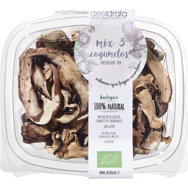 Mix 3 Cogumelos Desidratado sem Glúten Biológico embalagem 25 g