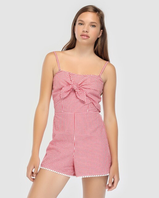 pink gingham jumpsuit