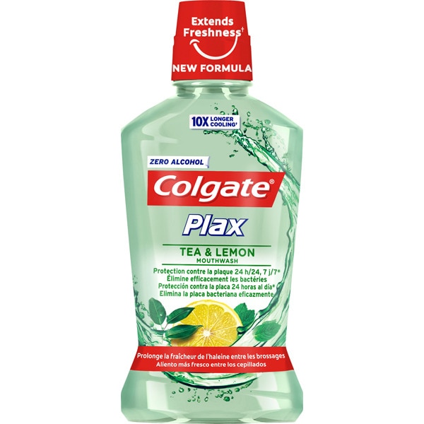 Plax alcohol-free tea & lemon mouthwash flask 500 ml · COLGATE ...