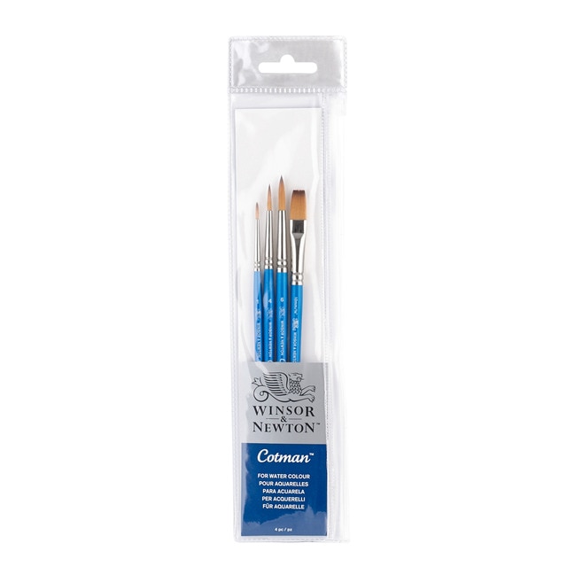 Set de 4 Pinceles de Acuarela Mango Corto Winsor & Newton.
