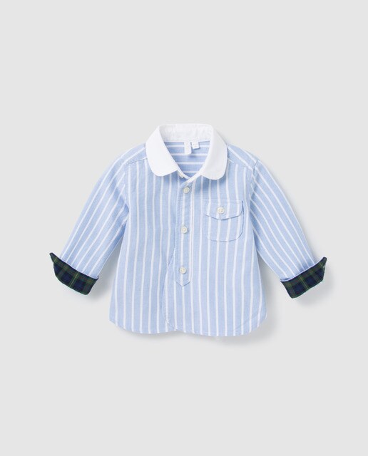 Camisa de bebé menino Bass 10 azul às riscas