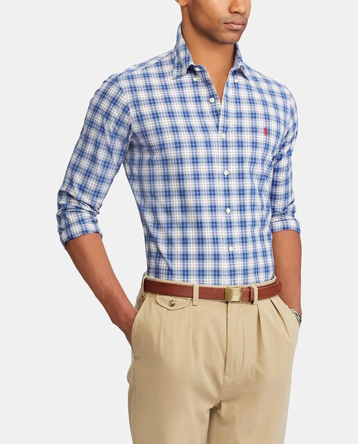 ralph lauren blue check shirt