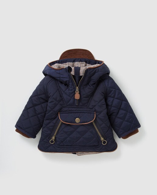 Parka de bebé menino Bass 10 azul-marinho com capuz