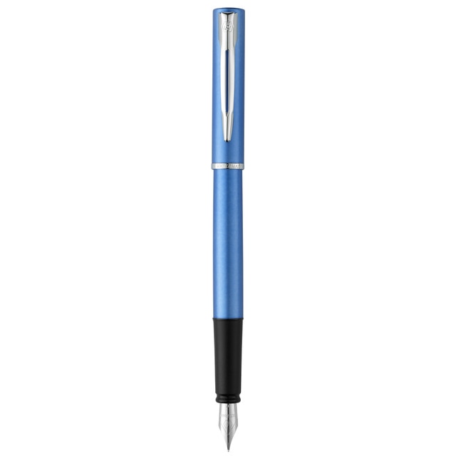Pluma con Adornos Cromados Allure Waterman Azul.