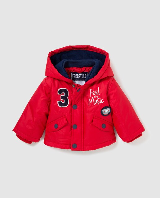 Parka de bebé Freestyle vermelha ''FEEL THE MUSIC''