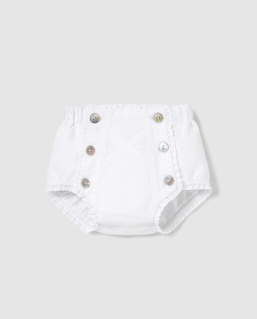 Tapa-fraldas de Recém-nascido Dulces branco com renda