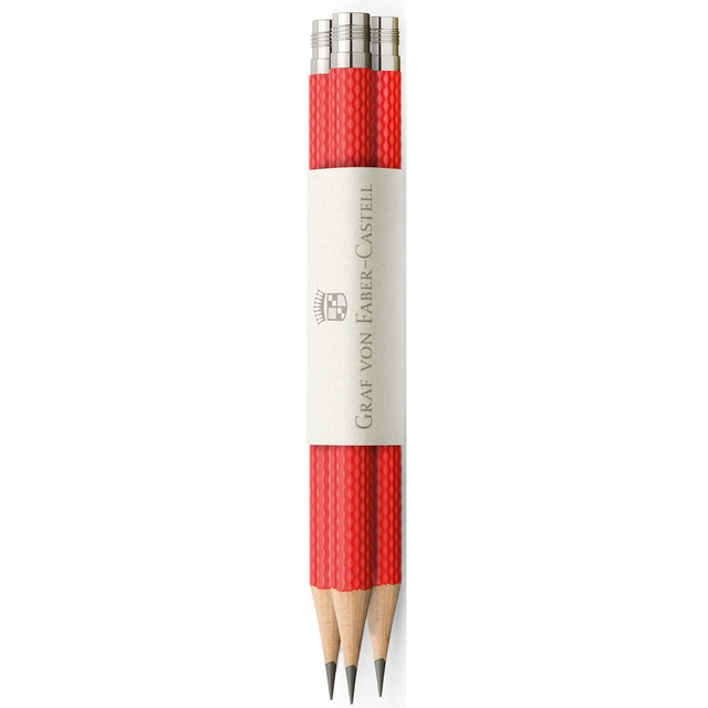 3 Lápices Perfectos Guilloche Graf Von Faber-Castell Rojo Indio.