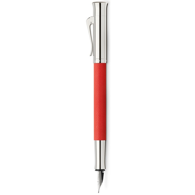 Pluma Estilográfica Guilloche Plumín Fino Graf von Faber-Castell Rojo Indio.