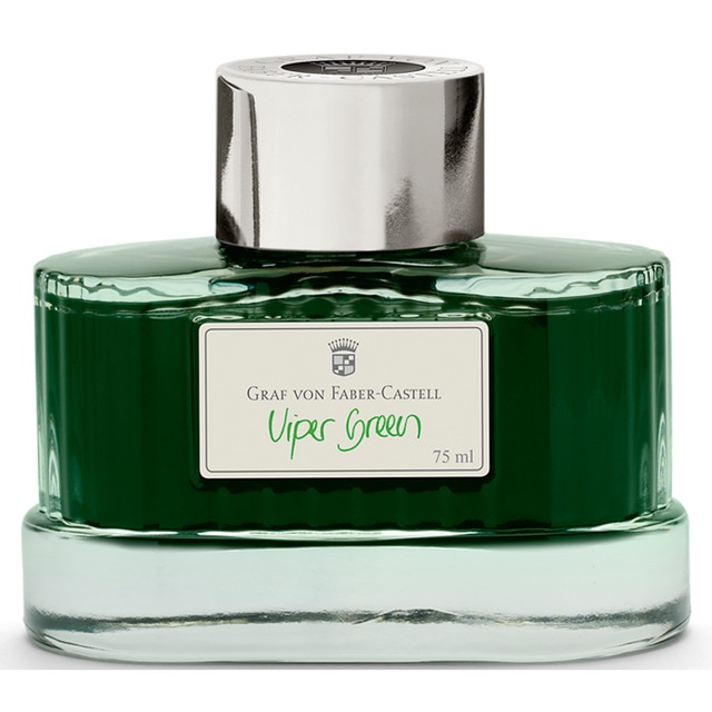 Tintero de Vidrio de 75 ml Graf von Faber-Castell Verde Víbora.