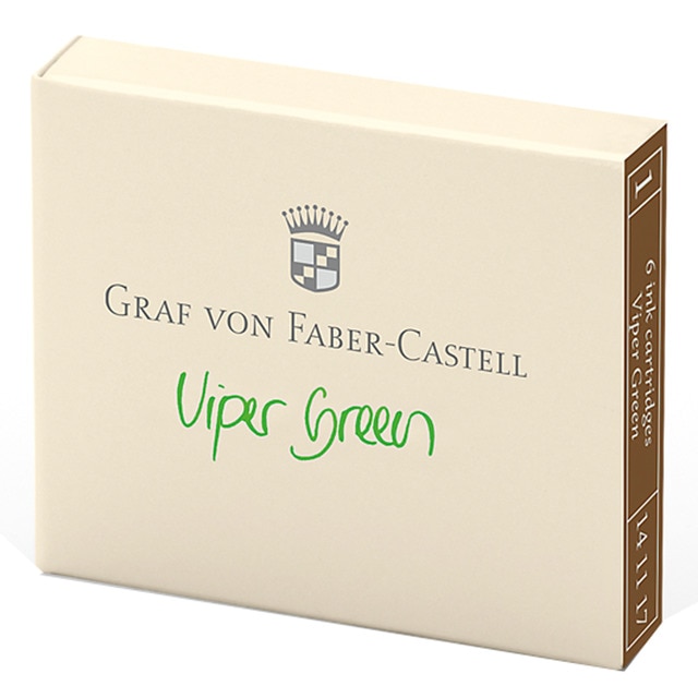 6 Cartuchos de Tinta Graf von Faber-Castell Verde Víbora.
