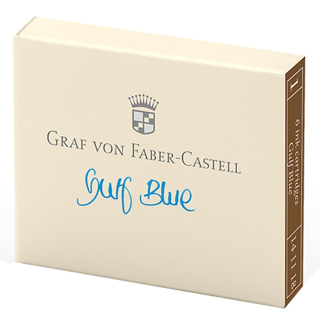 6 Cartuchos de Tinta Graf von Faber-Castell Azul Claro.